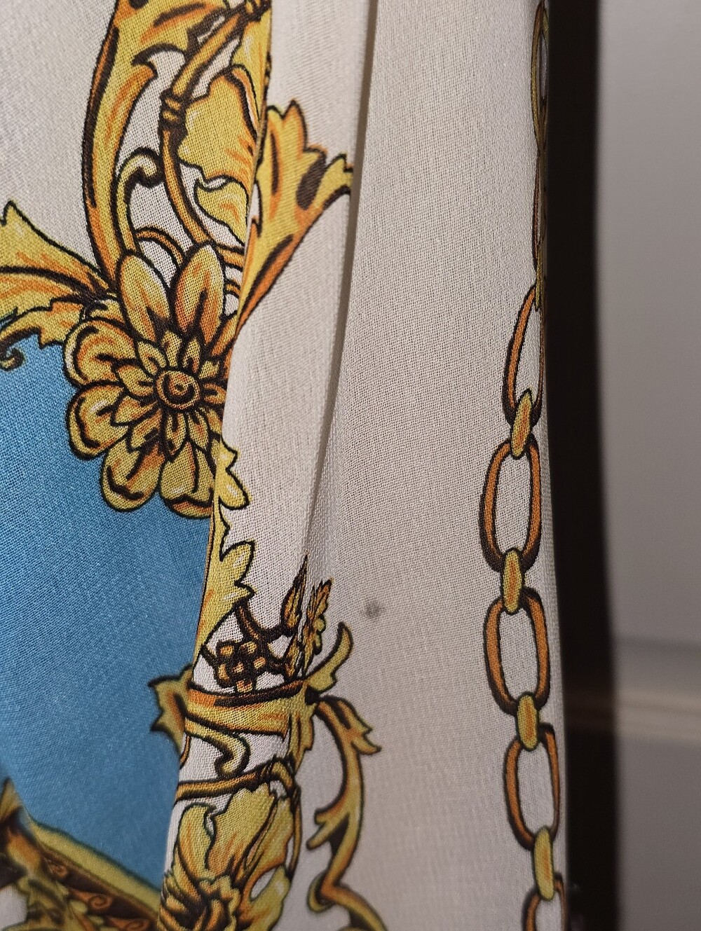 Blue and Gold Ornate Baroque Button-Up Shirt💙 - Picture 5 of 5